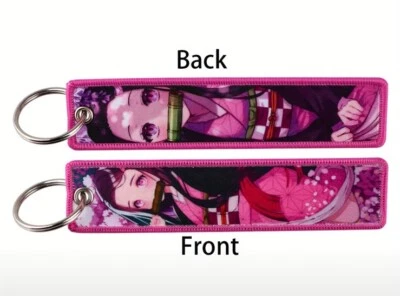 Llavero Demon Slayer Anime Nezuko Kamado Rosa Key Jet Tag Motocicleta Foto 1 de 2