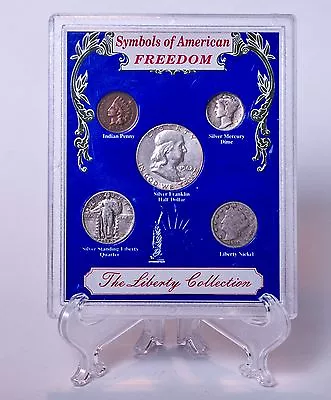 Liberty Coin Collection. Symbols fo American FREEDOM. Silver half, quarter, dime - Image 1 of 4