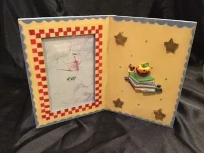 #1 Marco de fotos de madera para maestros con manzana, lápices y libros * 4"x6" Foto 1 de 3