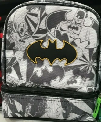 Batman Superhero Comic LUNCH Bag KIT Dual Compartment Stacked Insulated RARE - Image 1 of 4