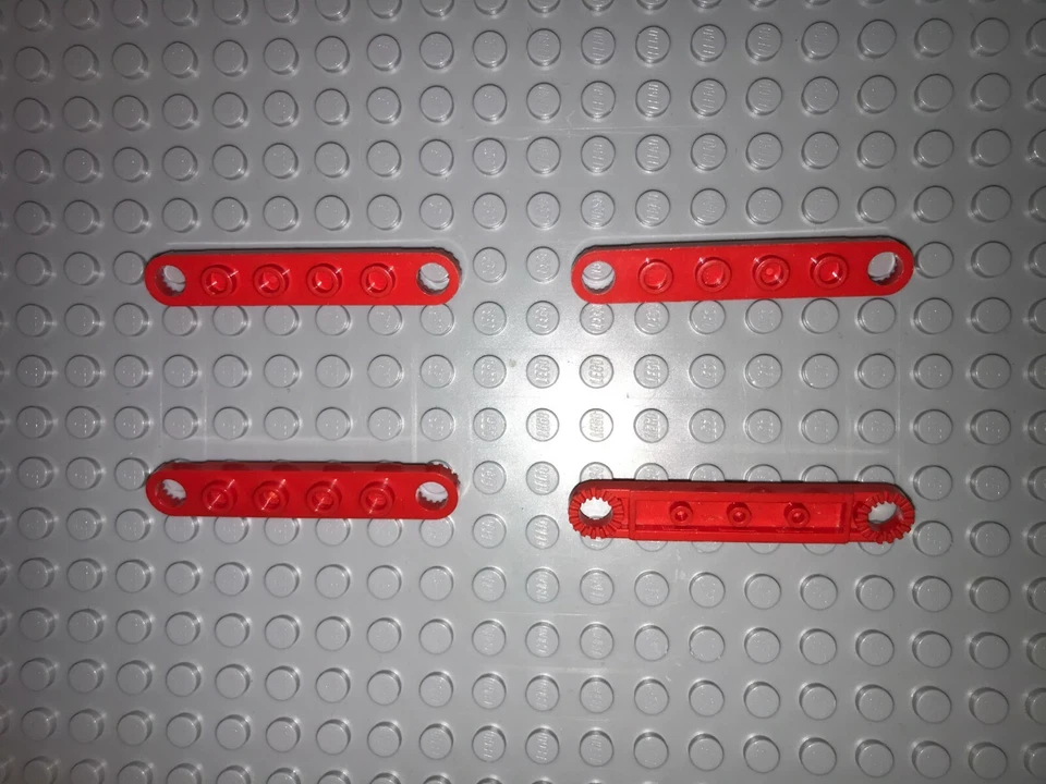 LEGO Technic Platte 4 Stück 4262 rot 1x6 Lochbalken Technik Achsen Zähne - Bild 1 von 1