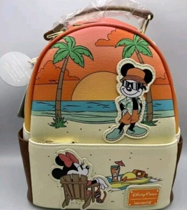 Disney Parks 2024 Mickey Minnie Beach Loungefly Mini Rucksack Glow In Dark Neu mit Etikett - Bild 1 von 13