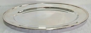 CHRISTOFLE PARIS 45 CM 17¾" OVAL SILVER PLATED TRAY WITH CLOTH & BOX - Picture 1 of 15