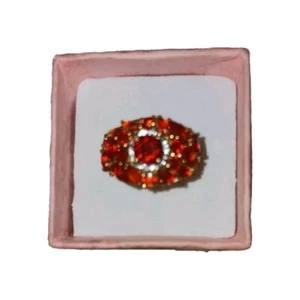 Size 6 Vermeil Yellow Gold Over Sterling Ring Crimson Fire Opal 1.90 TCW  (900) - Picture 1 of 12