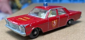 Vintage Matchbox Lesney No. 55/59 Ford Galaxie Fire Chief Car Emergency Diecast - Picture 1 of 6