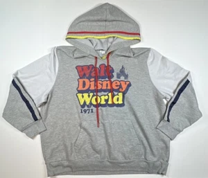 Disney Parks Walt Disney World 1971 Grey Hoodie Pullover Colorful Logo Size 1X - Picture 1 of 5