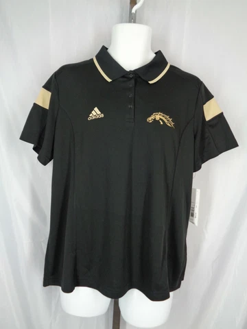 Western Michigan Broncos Adidas Climalite Black Polo Shirt Sz 2XL XXL Women New Cover