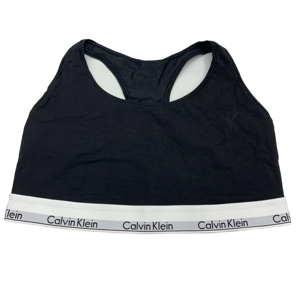 Calvin Klein Plus Modern Cotton Unlined Bralette Bra Black 2x Qf5116