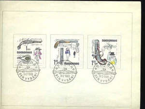6 Czechoslovakia COMMEMORATIVE Folder 1969 HISTORICAL Hand GUNS FDI Stamps PRAHA - Picture 1 of 2