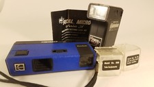Vintage 1987 Kodak Blue Winner Camera with Focal Micro Flash. 110 film