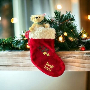 Steiff Plüschtier Stofftier Bär Mohair Weihnachten 2004 mit Strumpf 037740 - Bild 1 von 12