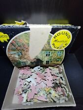 Vintage Tuco Round Miniature Puzzle Country House 6" Diameter 55 Pieces
