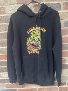 Long Beach Reefer Weed Nug Hoodie Funny 420 Marijuana THC Stoners Pullover Large - Picture 1 of 4