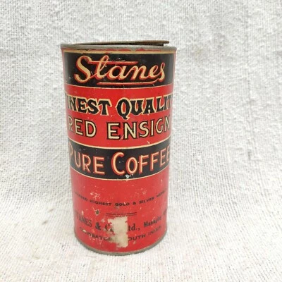 1920s Vintage  T Stanes Red Ensign Coffee Advertising Tin Box Collectible TB248 - Image 1 of 4