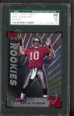 1999 Topps Finest #168 Shaun King RC Rookie Buccaneers SGC 98 GEM MINT 10 - Image 1 of 2