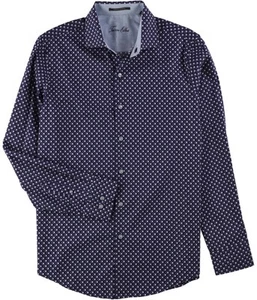 Tasso Elba Mens Geo Button Up Shirt, Purple, Small - Picture 1 of 1