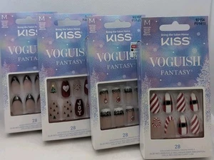 Kiss Impress Medium Glue on Nails Voguish Fantasy 28 nails ~ You Choose one - Picture 1 of 5