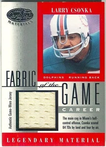 2001 Leaf Certified Materials Larry Csonka Fabric of the Game GW Jersey  40/68 - Picture 1 of 2