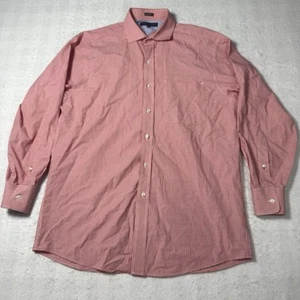 Tommy Hilfiger Shirt Men's 15 1/2 32-33 Regular Fit White Red Plaid Collar - Picture 1 of 10