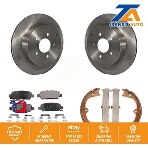 Rear Disc Rotors Ceramic Pads & Parking Shoes Kit For INFINITI FX35 Nissan Quest - Picture 1 of 12
