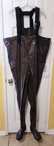Stivali OXYVAN Pettorina Waders 9 Marrone Nylon PVC Leggero Pesca Wader NO CINTURA - Foto 1 di 10