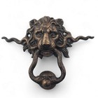 Antique Vintage Style Cast Iron Lion Head Shape Door Knocker Home Entrance Decor
