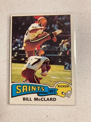 1975 topps football #382 bill mcclard new orleans saints - Image 1 of 2