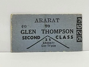 Victorian Railways Ticket Second Class Ararat to Glen Thompson - Bild 1 von 1