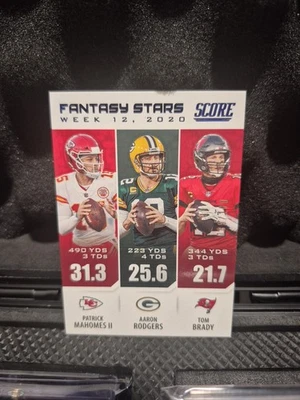 Partitura de fútbol americano 2021 Aaron Rodgers, Patrick Mahomes, Tom Brady Fantasy Stars/100 Foto 1 de 3