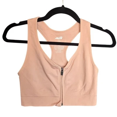 Avia XL Womens Light Pink Zip Front Sports Bra Racerback Activewear - Image 1 of 4