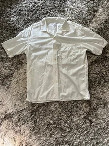 Uniqlo Open Collar Shirt Short Sleeve White Men's Size M - Picture 1 of 12