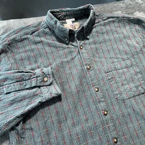 Vintage Territory Ahead Shirt XXL Textured Cotton Woven Southwest Boho Hong Kong - Picture 1 of 9