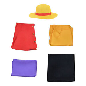 Cosplay Anime One piece Monkey D Luffy Halloween Costume Outfit Cloak Party Coat