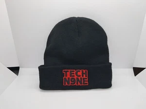 Tech N9ne Beanie Black And Red Strange Music Logo Knit Cap Hat Rare Cap Nine - Picture 1 of 2