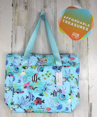 Vera Bradley Aligerar Grande Bolso Enfriador Antillas Tesoro Pez Azul NUEVO NUEVO CON ETIQUETAS Foto 1 de 4