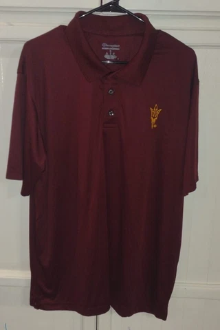 Mens Champion Authentic Athletic Short Sleeve Polo, Arizona State University, XL Cover