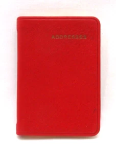 Address Book  MINI 3x4" Leather Cover 160 Tabbed Pages Post Miniatures  RED - Picture 1 of 5