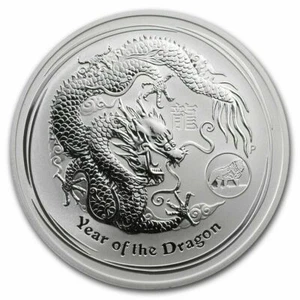 2012 Year of DRAGON WITH LION PRIVY 1oz SILVER COIN - Picture 1 of 2