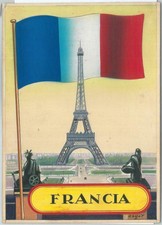 71179 -  ITALY  - HAND PAINTED card by ZSOLT- FRANCE Tour EIFFEL - Flags