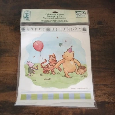 Nuevo Banner Sellado Clásico Celebración Winnie The Pooh Feliz Cumpleaños Foto 1 de 4