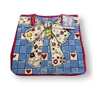 Bolso de Mano Brighton Love Lona Brillante con Lazo en la Delantera y Gato en la Parte Trasera Nuevo con Etiquetas - Imagen 1 de 11