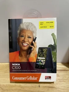 ⚡️Nokia TA-1484 C100 32GB 3GB RAM Blue 8MP Consumer Cellular Android - Afbeelding 1 van 2