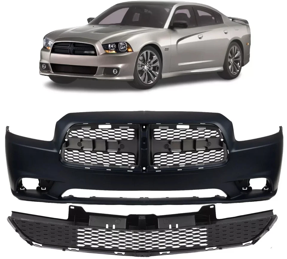 Front Bumper Cover Fascia | Grille Assembly Kit For 2011-2014 Dodge Charger Foto 1 de 4