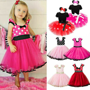 Kids Baby Girls Minnie Mouse Tutu Tulle Dress Party Birthday Summer Mini Skirts