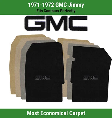 Alfombrillas de primera fila Lloyd Velourtex para GMC Jimmy 1971-1972 con logotipo GMC 1 negro Foto 1 de 4
