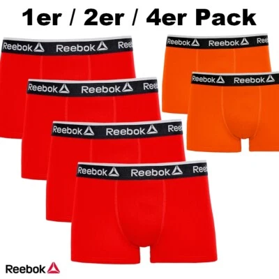 Reebok Herren Boxer Shorts Sport Unterwäsche Unterhose Slip adidas rot orange - Image 1 of 4