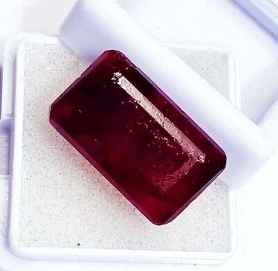 Natural Red Beryl Emerald Cut 18.50 Ct Certified Loose Gemstone On eBay - Image 1 of 4