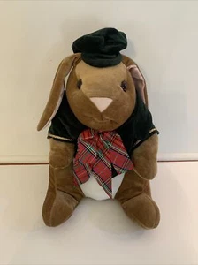 13” Christmas Jacket Velveteen Rabbit Bunny Plush Stuffed Animal VTG 1985 - Picture 1 of 8