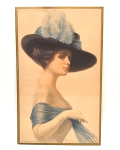 VINTAGE FRANK DESCH LADY CAPRICE PRINT FROM PASTEL 1920'S 16 3/4 X 10 1/4 - Picture 1 of 5
