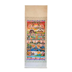 60’s Vintage HINAMATSURI Wall Scroll KAKEJIKU Peach Festival HINA DOLL Japan Art - Bild 1 von 1